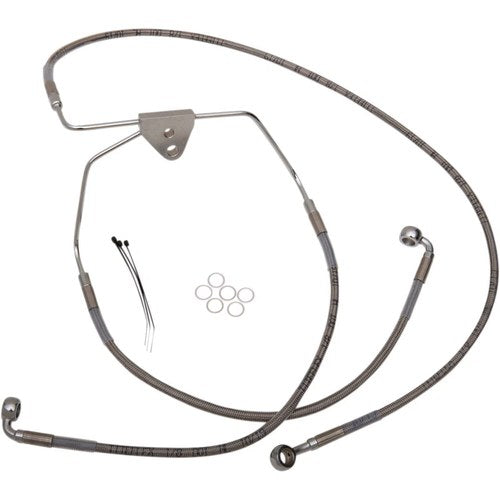Drag Specialties +8" Brake Line - Front - Stainless Steel - 08-13 FL | 620085-8