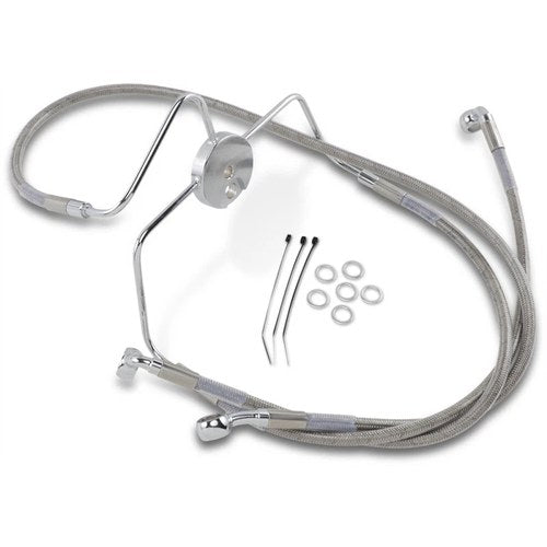 Drag Specialties +4" Brake Line - Front - Stainless Steel - FLHR94-07 | 644410-4