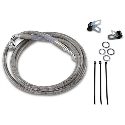Drag Specialties +4" Brake Line - Front - Stainless Steel | 640115-4