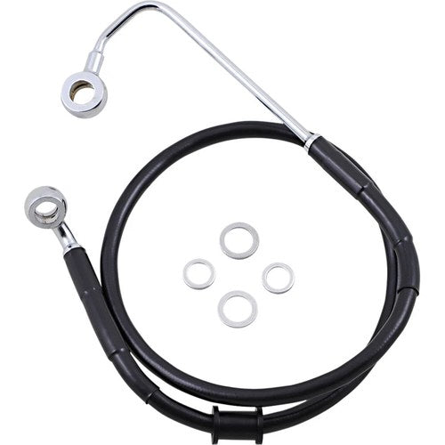 Drag Specialties Brake Line - 15-17 Softail - Black | 618302-BLK