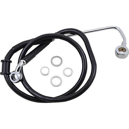 Drag Specialties Brake Line - 15-17 Softail - Black +2" | 618302-2BLK