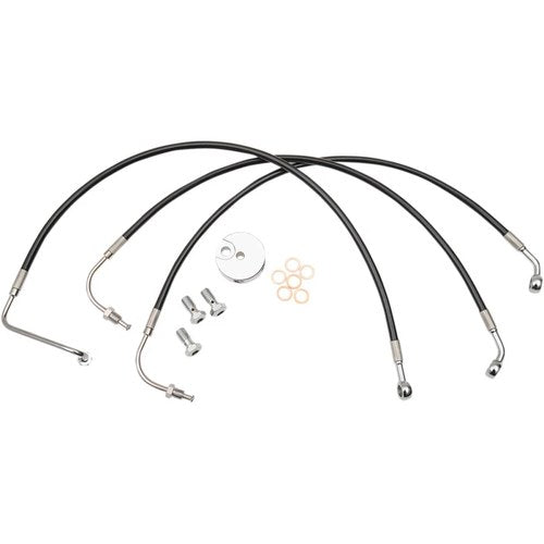 LA Choppers Brake Line - Black - 12-14 96-07 | LA-8006B13B