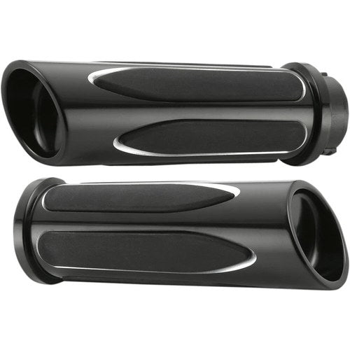 Arlen Ness Black Deep Cut Comfort Grips for Cable | 07-051