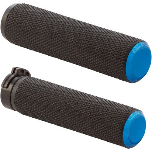 Arlen Ness Blue Knurled Grips for Cable | 07-335