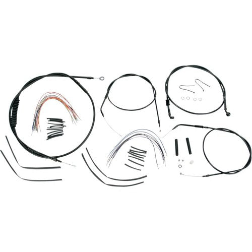 Burly Brand Complete Black Vinyl Handlebar Cable/Brake Line Kit | B30-1003