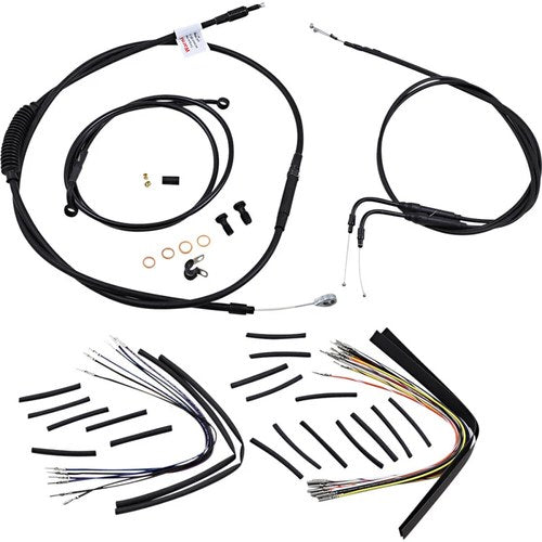 Burly Brand Complete Black Vinyl Handlebar Cable/Brake Line Kit | B30-1015