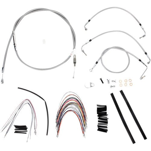 Burly Brand Complete Stainless Braided Handlebar Cable/Brake Line Kit | B30-1092