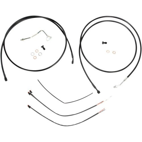 Burly Brand Complete Black Vinyl Handlebar Cable/Brake Line Kit | B30-1115