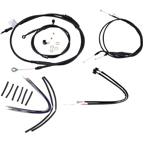 Burly Brand Complete Black Vinyl Handlebar Cable/Brake Line Kit | B30-1106