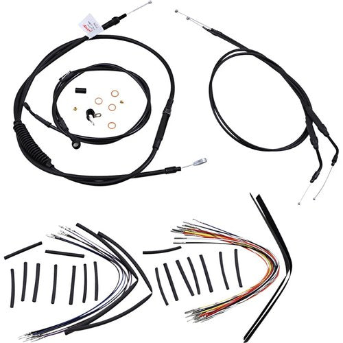 Burly Brand Black Vinyl Jail Bar Cable Kit For 14" Handlebars | B30-1137