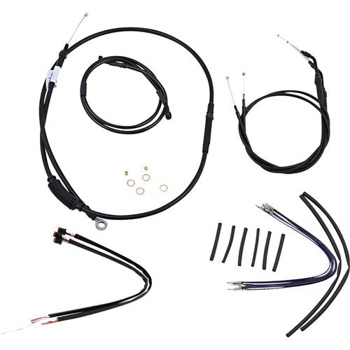 Burly Brand Black Vinyl Jail Bar Cable Kit For 14" Handlebars | B30-1144