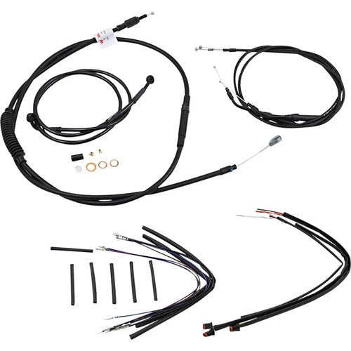 Burly Brand Black Vinyl Jail Bar Cable Kit For 12" Handlebars | B30-1150