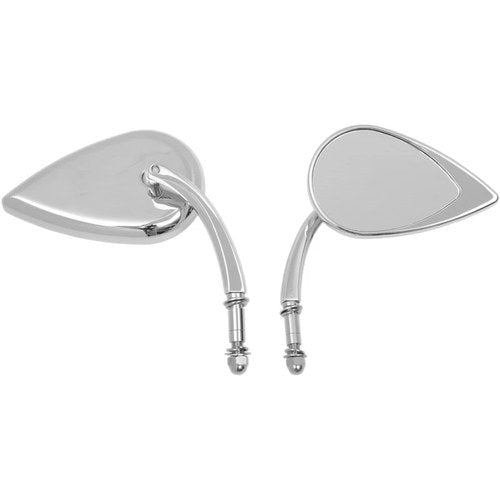 Drag Specialties Mirror - Tear Drop - Chrome - Short Stem | 0640-0688