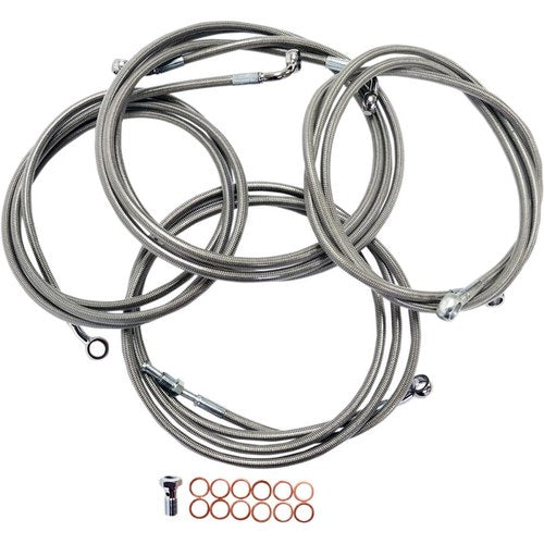 LA Choppers Standard Braided Handlebar Cable/Brake Line Kit | LA-8052KT-13