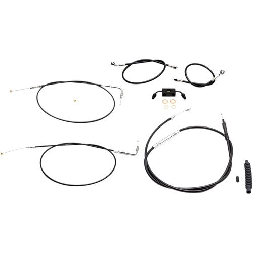 LA Choppers Black 15" - 17" Cable Kit for Fxdf w/ ABS | LA-8231KT-16B