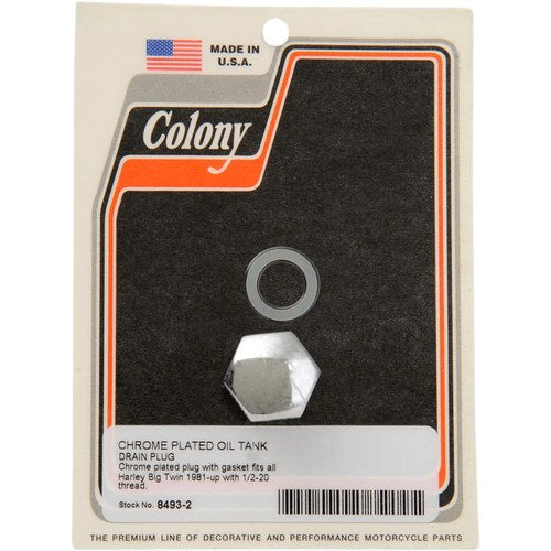 Colony Chrome Hex Drain Plug 1/2-20 | 8493-2