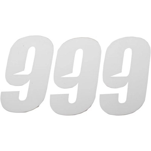 D'Cor Visuals Slash Number Plate - #9 - White - 4" | 45-28-9
