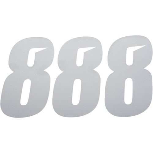 D'Cor Visuals Slash Number Plate - #8 - White - 7" | 45-32-8