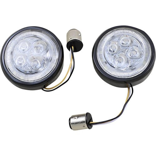 Ciro Front Signal Light Inserts - Black - Amber Lens | 45420