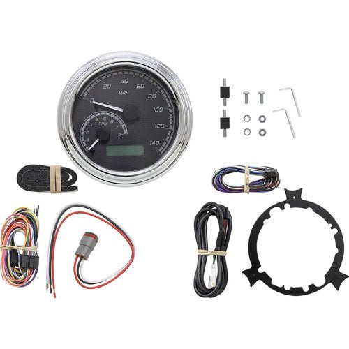Dakota Digital Mxv Series Analog Gauge System, Black/Gray/Chrome | MVX-2002-KG-C