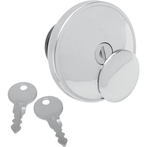 Drag Specialties Locking Gas Cap - Chrome - Non-Vented | 03-0318A-B