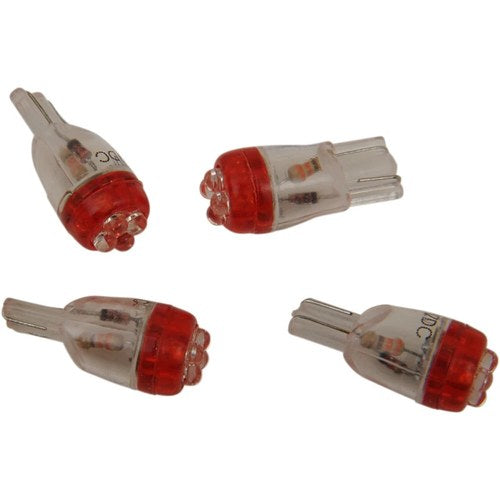 Drag Specialties Mini Wedge LED Bulbs - Red | T10-4LEDR-HC