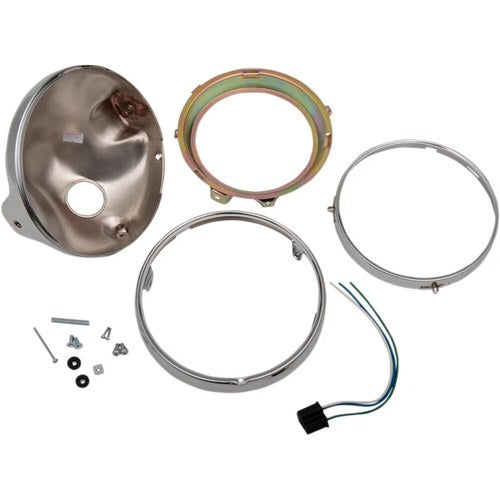 Emgo 7" Side Mount Headlamp Shell - Chrome | 66-65040
