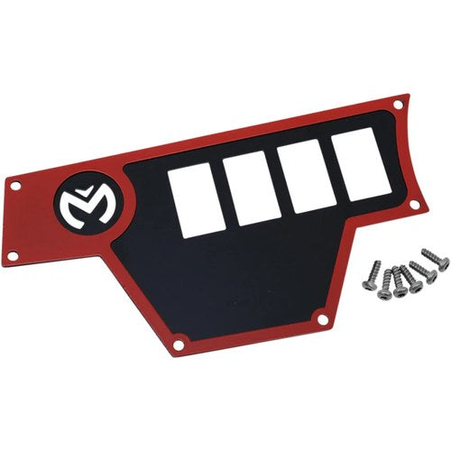 Moose Utility Division Large Dash Plate - Left - Red - Rzr | 100-4363-PU