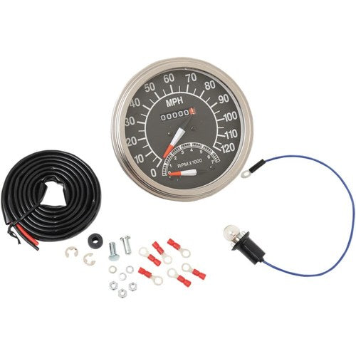 Drag Specialties 5" Mph Speedometer w/Tachometer | 71478M-BX33