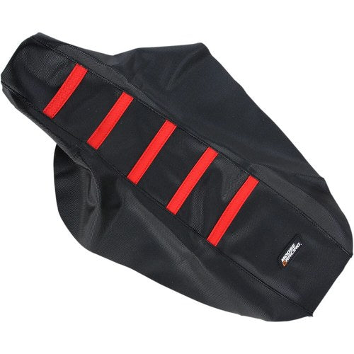 Moose Racing Ribbed Seat Cover - Honda (Black / Red) CR8096-331RT