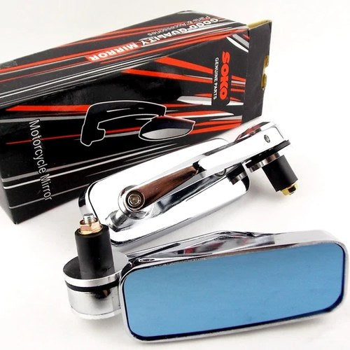 Chrome Universal 7/8" Handle Bar End Mirrors Motorcycle Rear View Side Mirror