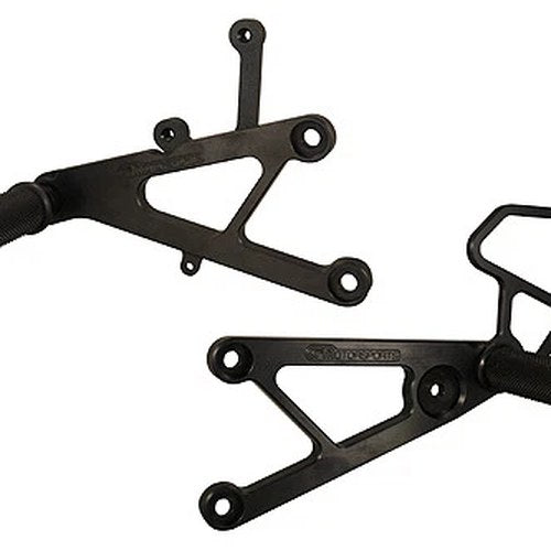 Yamaha 2003-05 YZF-R6 Woodcraft Racing Rearsets / Footpegs - Standard Kit Black