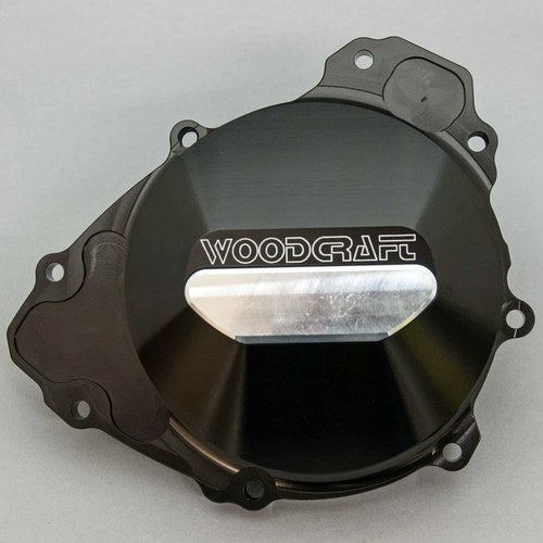 Yamaha 2009-2014 R1 Woodcraft Left Side Engine Stator Cover - Silver Plate