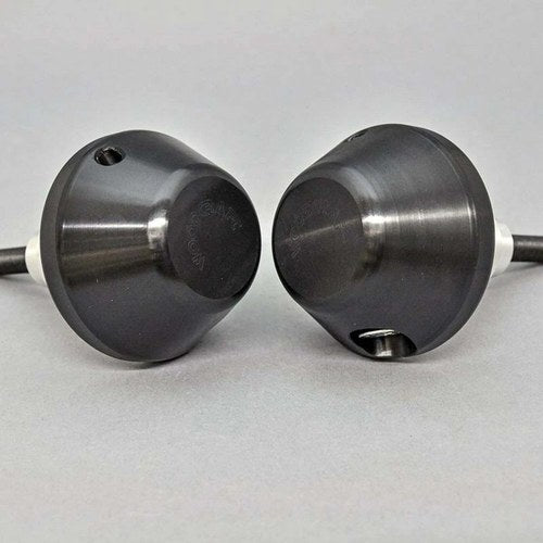 Aprilia 2004-2009 RSV/R Woodcraft Racing Frame Slider Kit - Domed Black Pucks