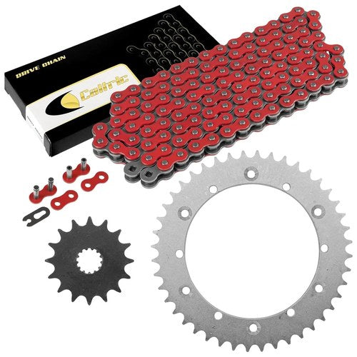 Red Drive Chain And Sprocket Kit for Yamaha XT500 1976-1981