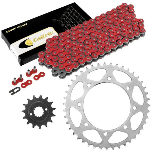 Red Drive Chain And Sprocket Kit for Kawasaki KLX650 1993 1994 1995 1996
