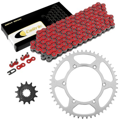 Red Drive Chain And Sprocket Kit for Kawasaki KLX450R 2008-2014