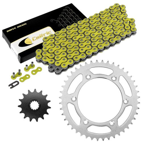 Drive Chain & Sprockets Kit for Suzuki DR350 94-99 / DR-Z400S 2000-2017 Yellow