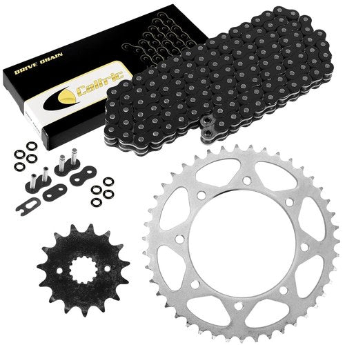 O-Ring Drive Chain & Sprockets Kit for Kawasaki KLR650 KL650 1987- 1990 Black