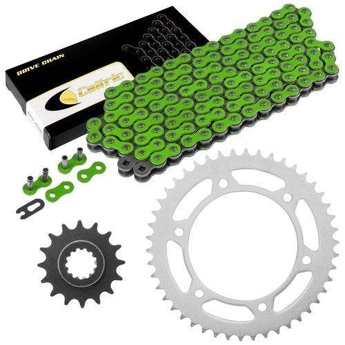 Drive Chain and Front Rear Sprockets Kit For Honda CBR600F4i 2001-2006 Green