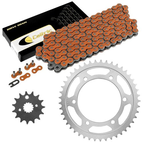 Celox Drive Chain & Sprockets Kit Fits Yamaha FZR600R 1990-1999 / Orange