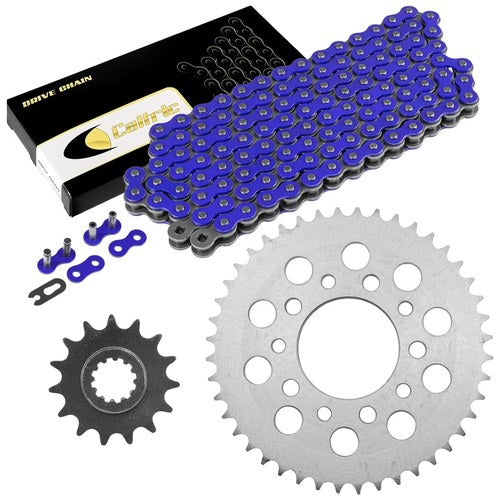 Drive Chain & Sprockets Kit Fits Honda CBR600F Hurricane 600 1987- 1990 / Blue
