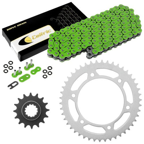 Green O-Ring Drive Chain and Sprockets Kit for Honda CBR600F4I 2001 2002-2006