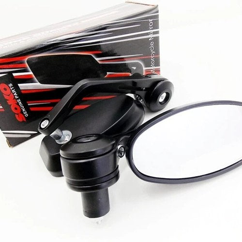 Black Oval Universal 7/8" Soko Handle Bar End Mirrors Motorcycle Rear View Side