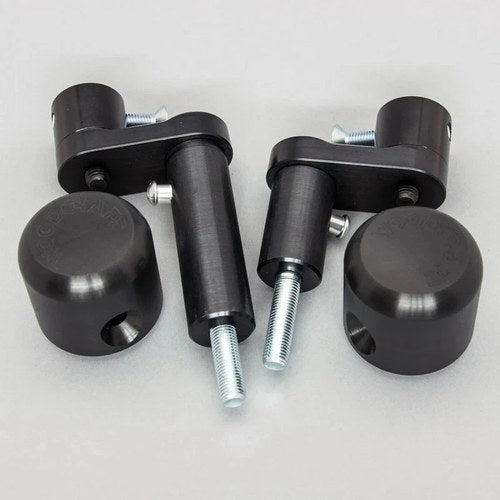 Kawasaki 2024-2025 Ninja 500 Woodcraft Racing Frame Sliders - Black Pucks