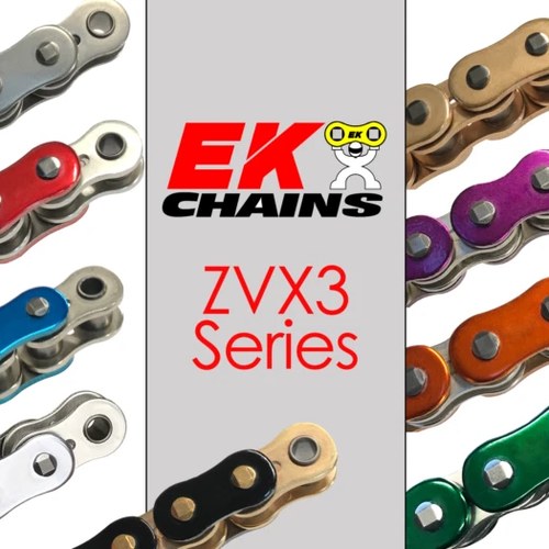 EK ZVX3-530 Motorcycle Chain 160 Links Tensile 11,100 lbs Gold