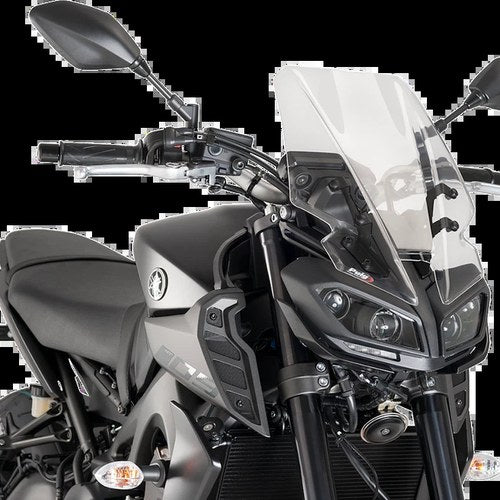 Yamaha 2018-2020 MT-09 Puig Windscreen Next Gen Naked Touring Clear 16 1/2"