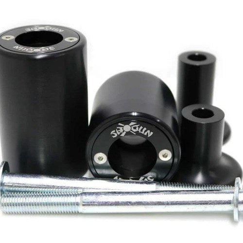 Kawasaki ZX6R 2013-2018 Shogun P2A Frame Sliders NO Cut Black
