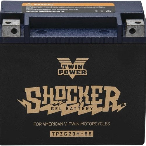 Twin Power Shocker Gel Battery YTX20H #TPZG20H-BS Harley Davidson/Indian