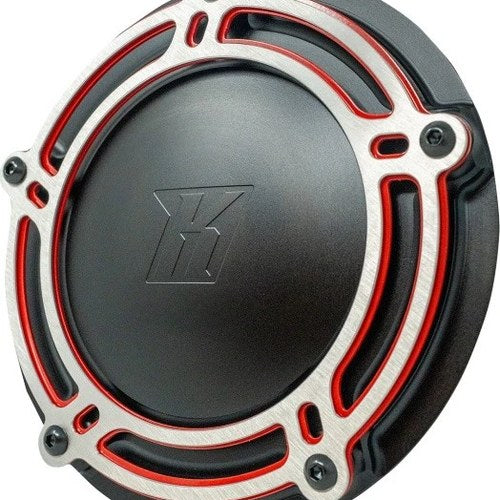 Kodlin Nxl Redline Derby Cover Black/Silver/Red #K25409-RL Harley Davidson